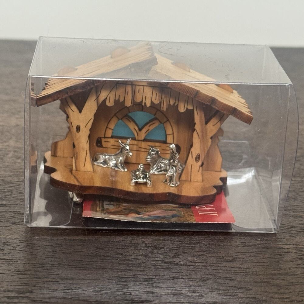 Nativity Made from Italian Olive Wood Handcrafted by Clarisse Sisters of Alabano